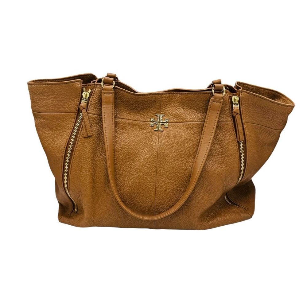 Tory Burch ivy tote bag brown leather large purse - Picture 1 of 10
